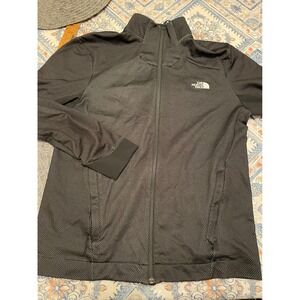 The North Face Mens Full Zip Track Jacket Black Honeycomb Mesh Mock Neck Size M